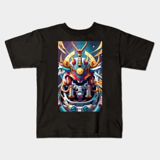 Mecha Oni Samurai Mask Kids T-Shirt